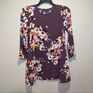 ODDY Purple Boho Floral Flare Dress (S)